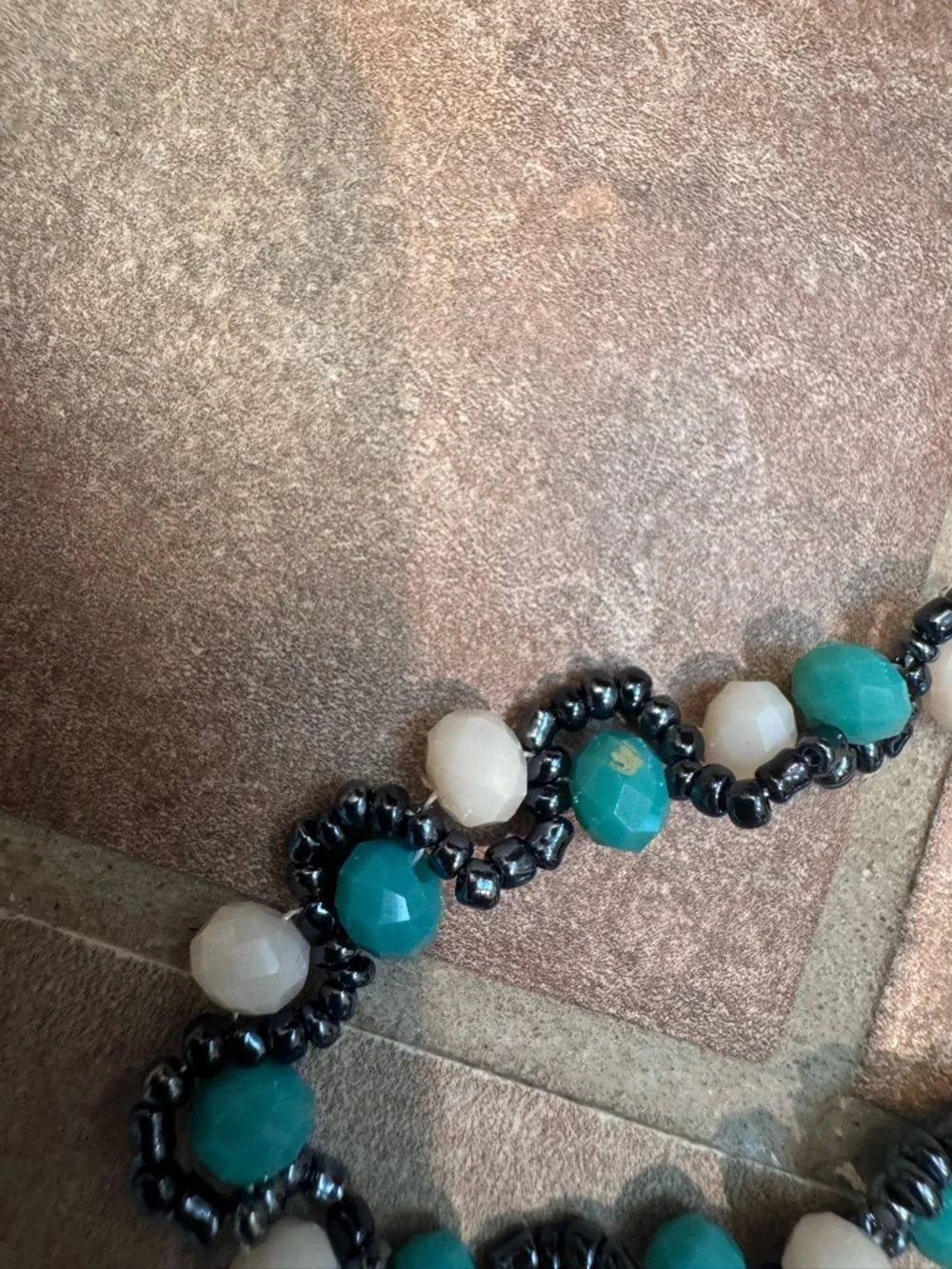 NEW! Handmade Bracelet blue and white beads silver NWT with a bohemian flair!